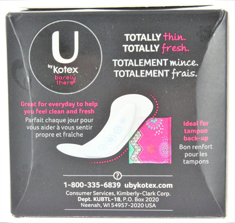 Kotex U Barely There Liners, Thin, 18 ct. (PACK OF 2) (2)