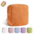 Playexen Period Bag for Teen Girls, Corduroy Sanitary Napkin Storage Bag, Period Pouches Menstrual Pad Bag Tampon Holder for Pur