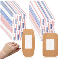 BBTO 200 Pcs Large Assorted Bandages 2 Styles Flexible Fabric Adhesive Bandages Bulk Wounds Care First Aid Supplies Fingertip Ad
