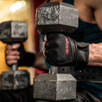 Harbinger Pro Wristwrap Weightlifting Gloves with Vented Cushioned Leather Palm (Pair), Medium, Black