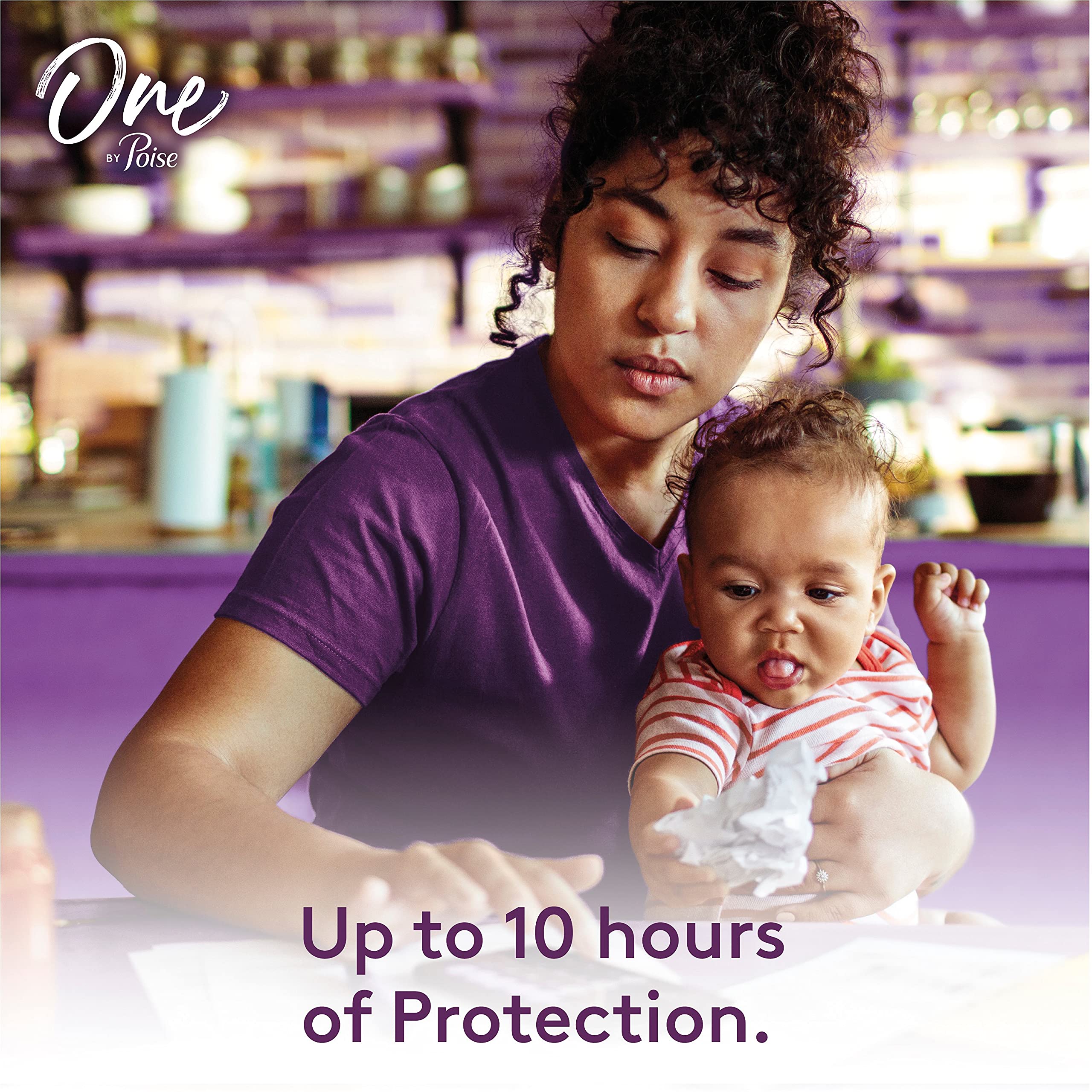 One by Poise Feminine Pads with Wings (2-in-1 Period & Bladder Leakage Pads for Women), Regular, Regular Absorbency for Period F