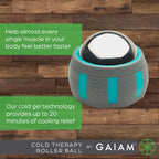 Gaiam Restore Cold Therapy Muscle Massage Roller Ball - Cryosphere Cold Massage Roller Ball, Easy-Glide Roller with Comfort Grip