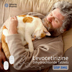 Velocity Pharma Levocetirizine Dihydrochloride 5mg USP Tablets, 24 Hour Allergy Relief Non-Drowsy Antihistamine, 180 Count