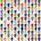 Nuenen 150 Pcs Worry Stones Natural Heart Shaped Stone Bulk Valentines Day Gifts Assorted Heart Gemstone 0.8'' Love Healing Crys