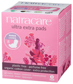 Natracare Ultra Extra Pads with Wings, Long, Individually Wrapped, Made with Certified Organic Cotton, Ecologically Certified Ce