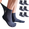 YARMIS Mens Cotton Diabetic Socks Size 10-13 - Thin, Loose Fitting Wide Ankle Socks Men 9-12 Shoe Size Blue 6 Pairs