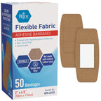 MED PRIDE Sterile Hypoallergenic Fabric Adhesive Bandages, Latex Free, Individually Wrapped, Flexible and Breathable (2    x 4.5