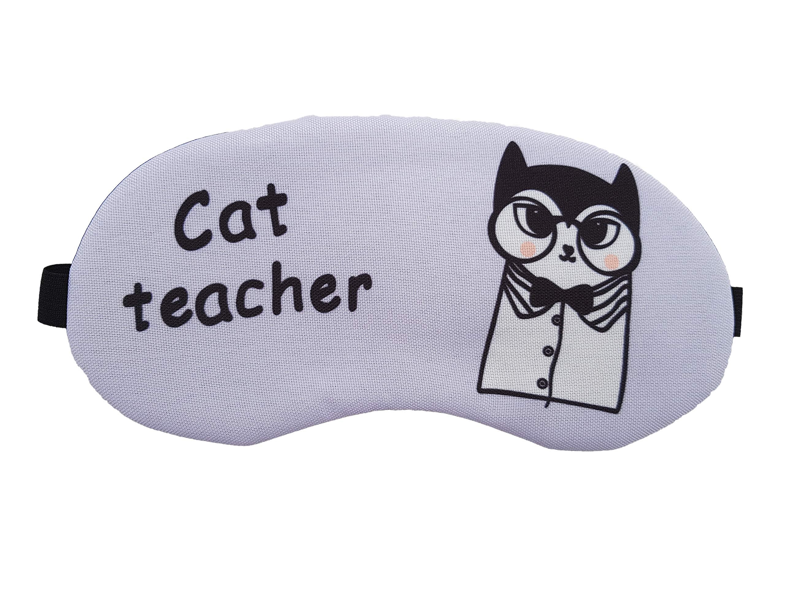 Jenna Fabric Cat Sleeping Eye Mask For Insomnia, Meditation, Puffy Eyes And Dark Circles,Grey