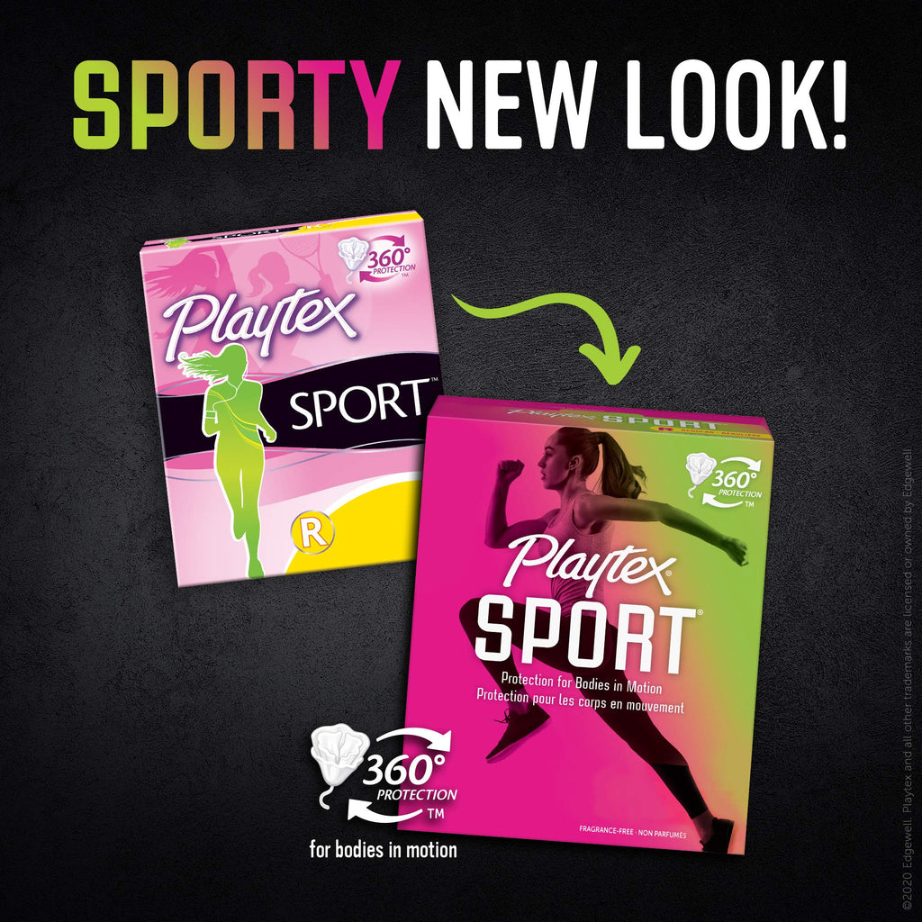 Playtex Sport Tampons, Super Plus Absorbency, Fragrance-Free - 108ct (3 Packs of 36ct)