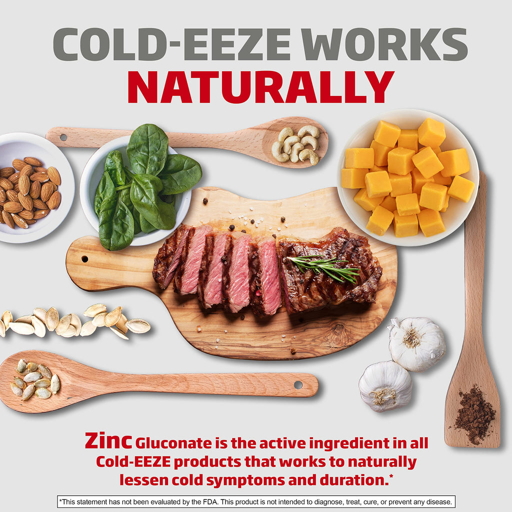 Cold-EEZE Sugar-Free, Natural Wild Cherry Zinc Lozenges, Homeopathic Cold Remedy, Shortens The Common Cold, Sore Throat, Cough,