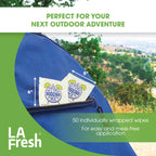 LA Fresh DEET Free Mosquito Repellent Wipes - Long Lasting Bug Repellent Wipes, Travel Insect Repellant - Pack of 50 Natural Ins