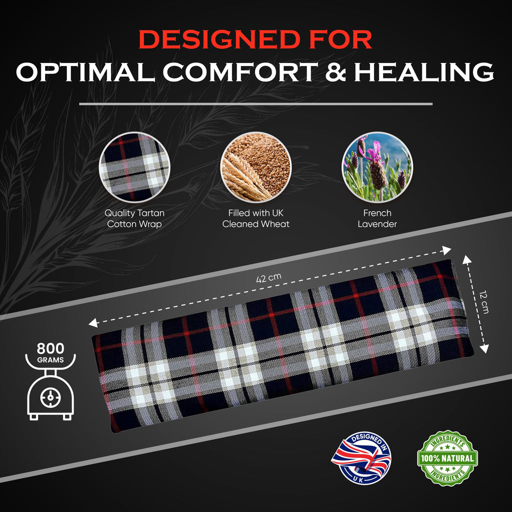 Wheat Bags Microwavable Heating Pad for Neck & Shoulders - Lavender Heating Pad Microwavable Neck Wrap w/Elasticated Strap for B