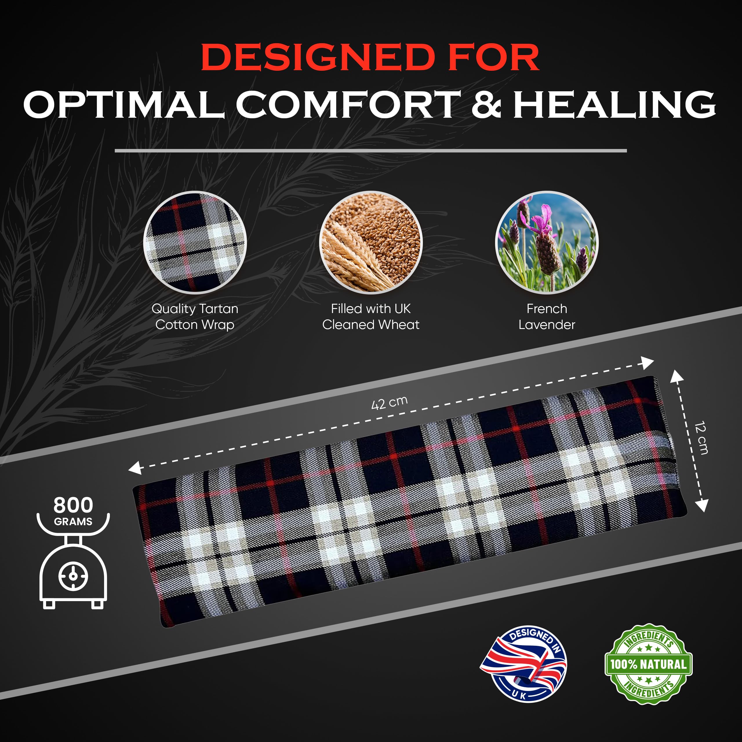 Wheat Bags Microwavable Heating Pad for Neck & Shoulders - Lavender Heating Pad Microwavable Neck Wrap w/Elasticated Strap for B
