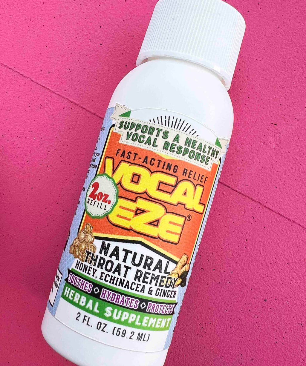 Vocal Eze 2oz. Sipper or Refill for Throat Spray | Relieve Sore, Hoarse, Fatigue, Dryness | Herbal and Natural Ingredients (No S