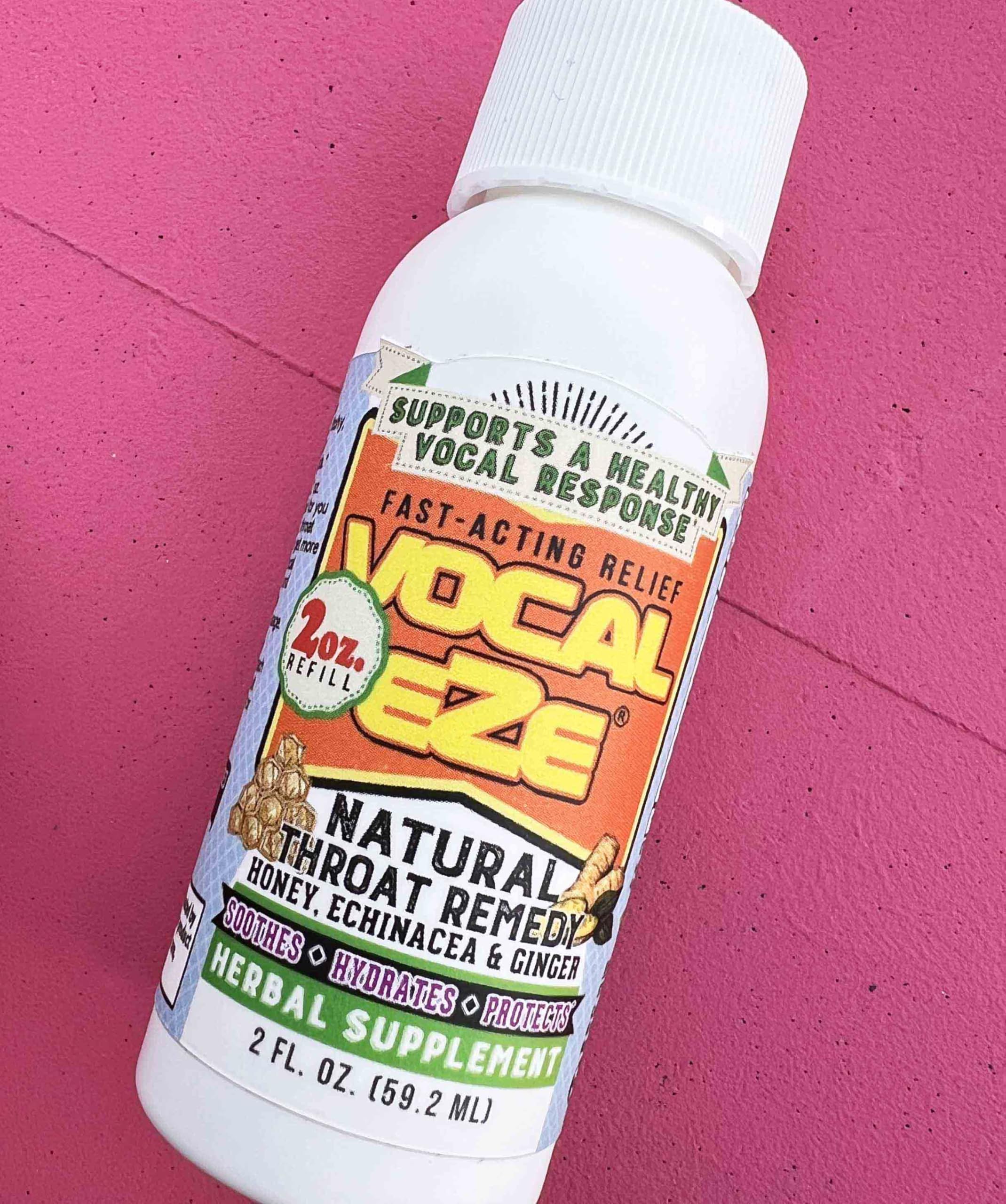 Vocal Eze 2oz. Sipper or Refill for Throat Spray | Relieve Sore, Hoarse, Fatigue, Dryness | Herbal and Natural Ingredients (No S