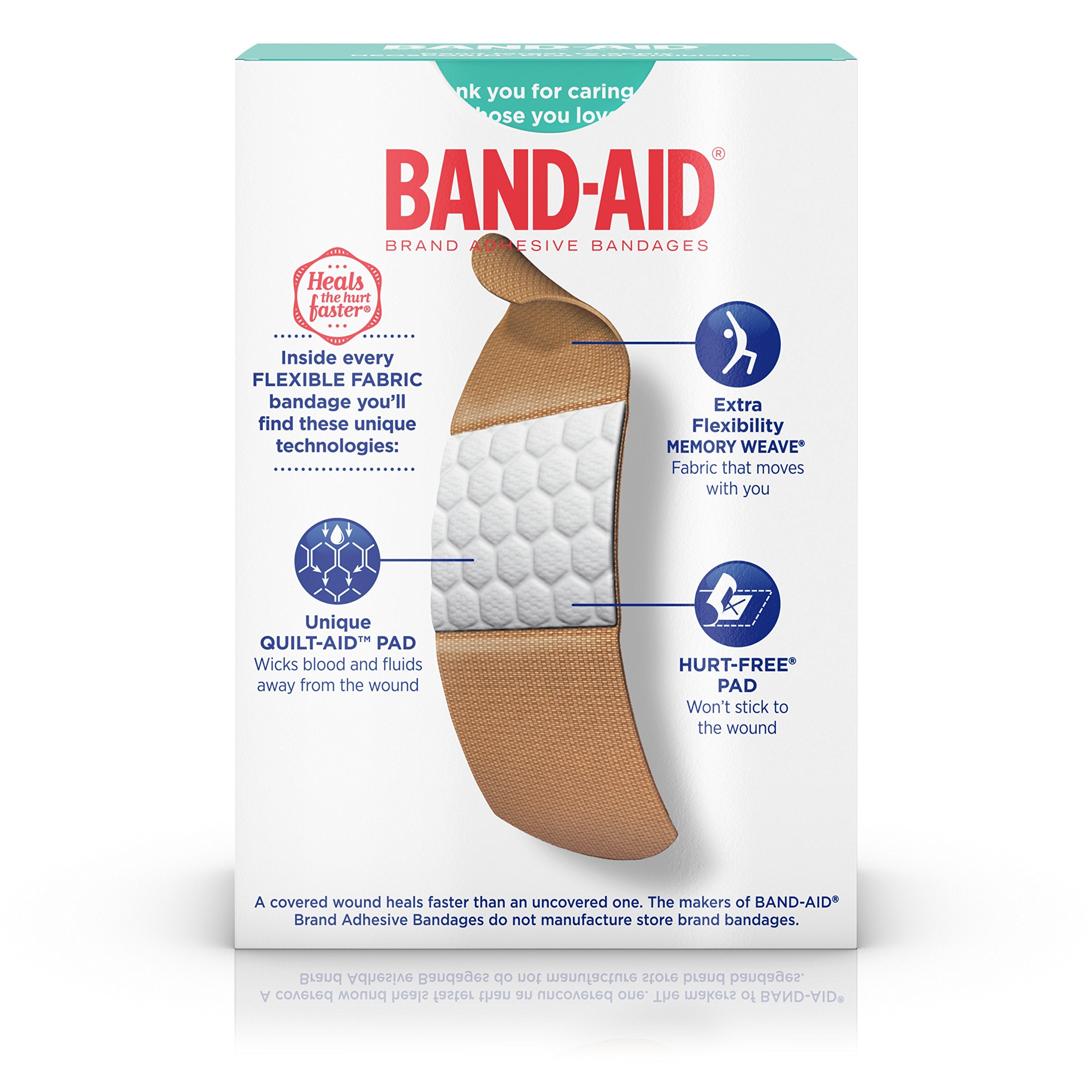 BAND-AID Bandages Flexible Fabric Assorted Sizes 30 Each (Pack of 2)