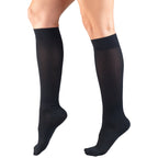 Truform Compression Socks, 15-20 mmHg, Women's Dress Socks, Knee High Over Calf Length, Navy Diamond Knit, Large