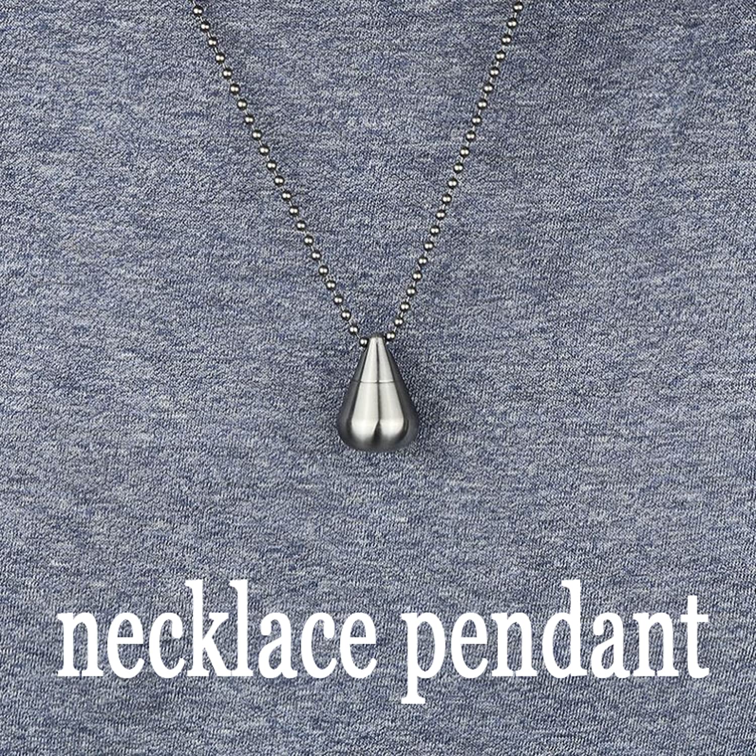 Titanium Pill Fob Necklace, Waterproof Pill Case Keychain, Pill Container Small EDC Travel Outdoor Pill Bottle, Hidden Pill Hold