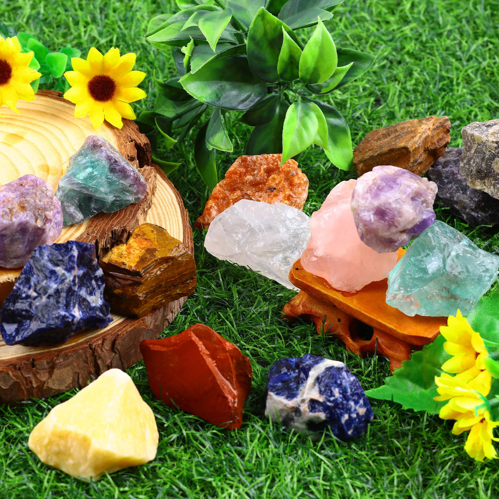 UFEEL 1 LB Bulk Rough Madagascar Stones Mix Natural Raw Crystal Stones for Tumbling Fountain Rocks Decoration Polishing Wire Wra