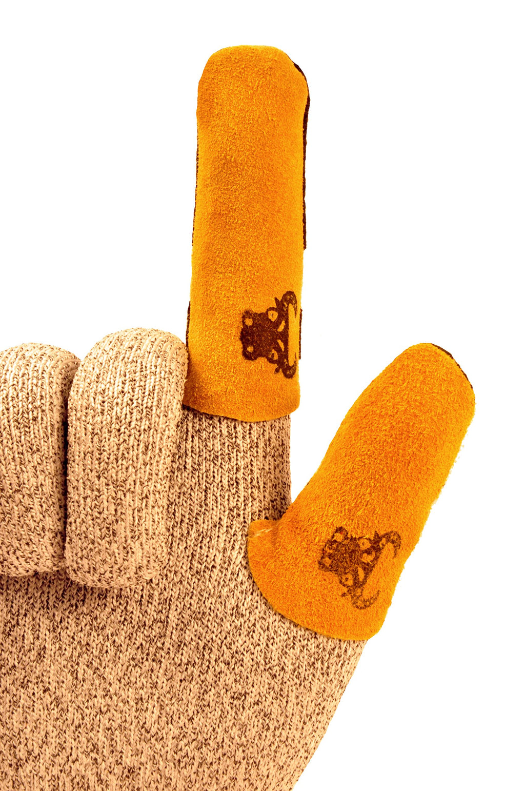 G & F Products G & F 8128L Cowhide Leather Finger Guard, Finger Protection, Size Large 10 pieces