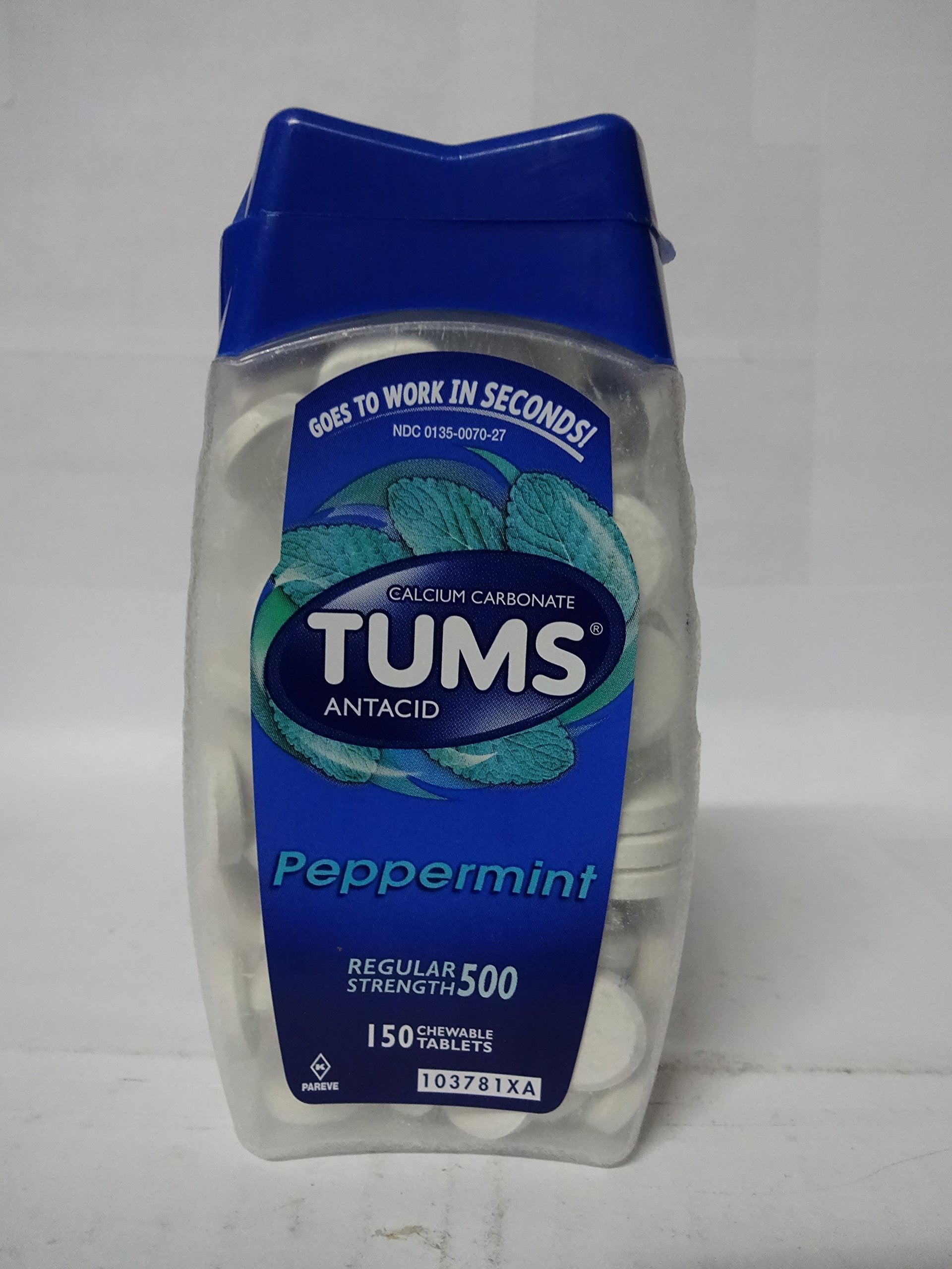 Tums Pmint 150 S Size 150s Tums Regular Strength Peppermint Calcium & Antacid