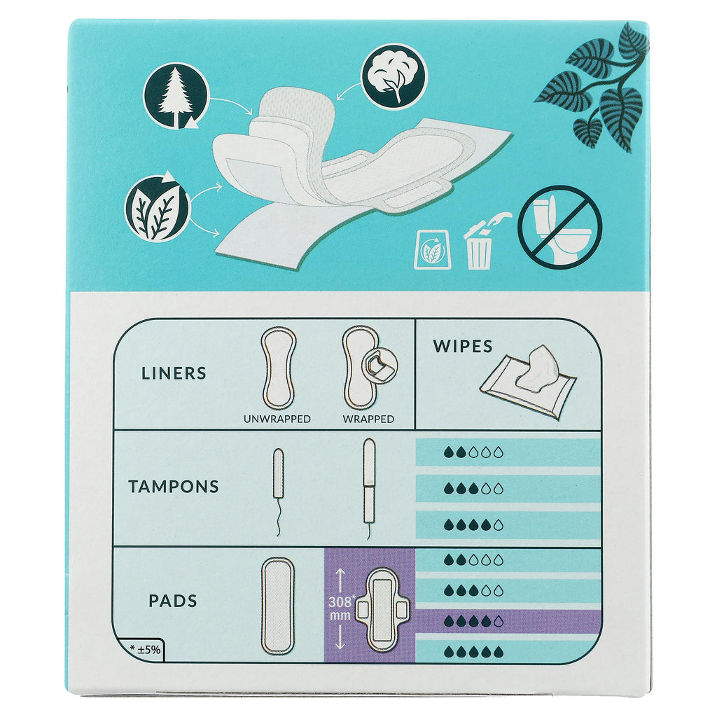 Natracare Ultra Pads with Wings - Long - 10 ct (8-Pack) - Organic and Natural