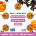 MommaBear Organics Handcrafted Kids Cough Lollipops - Natural Sore Throat Relief & Cough Drop Suckers for Kids 3+ - Elderberry B