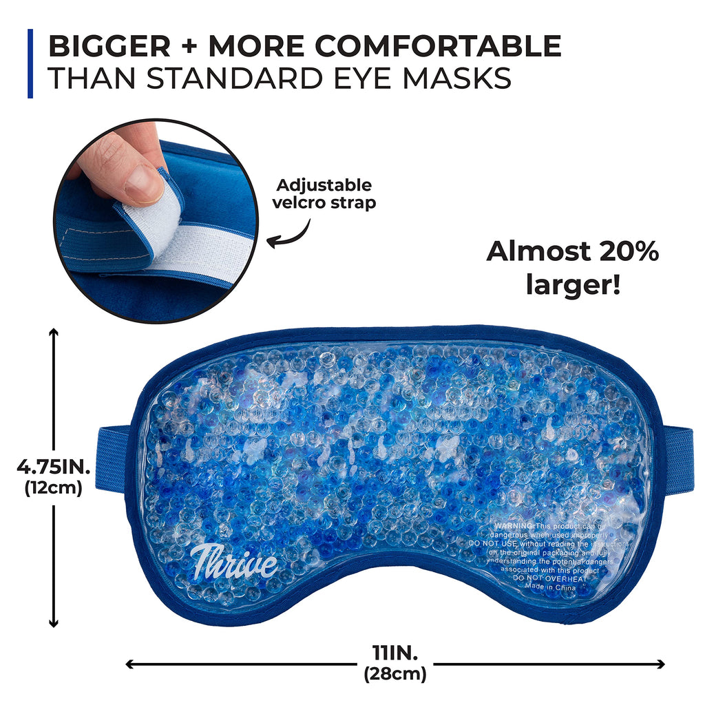 Thrive Hot & Cold Gel Bead Eye Mask/Sleep Mask - FSA HSA Approved - Reusable Gel Bead Ice Pack Provides Ice and Heat Pain Relief