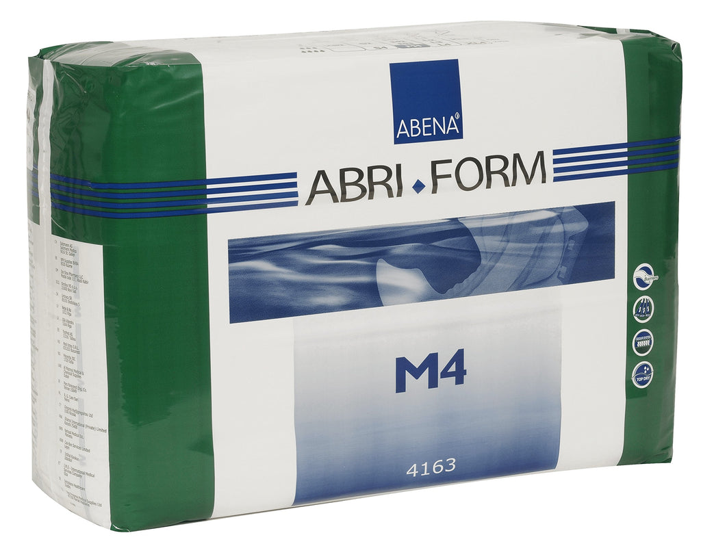 Abena Abri-Form Comfort Plastic-Backed Briefs, Level 4, (Medium To Large Sizes) Medium, 168 Count