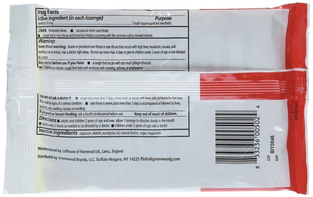 Fishermans Friend Original Extra Strong Cough Suppressant Lozenges, 20 Count (Pack of 2)