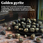 ZAICUS Golden Pyrite Tumbled Stones and Crystals Bulk, Polished Stones for Vase Filler, Lucky Stones, Fountain Rocks, Decoration
