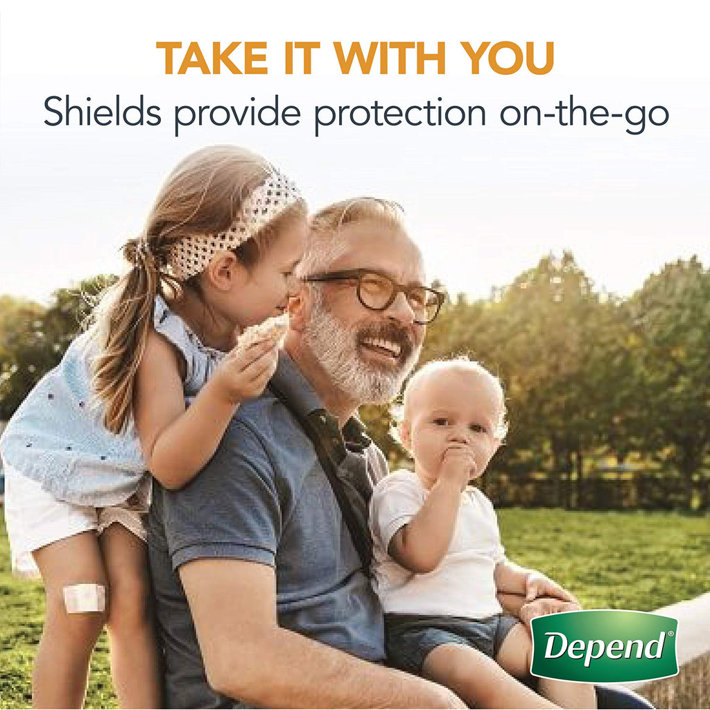 Depend Incontinence Shields for Men, Light Absorbency, 58 Count, Packaging May Vary