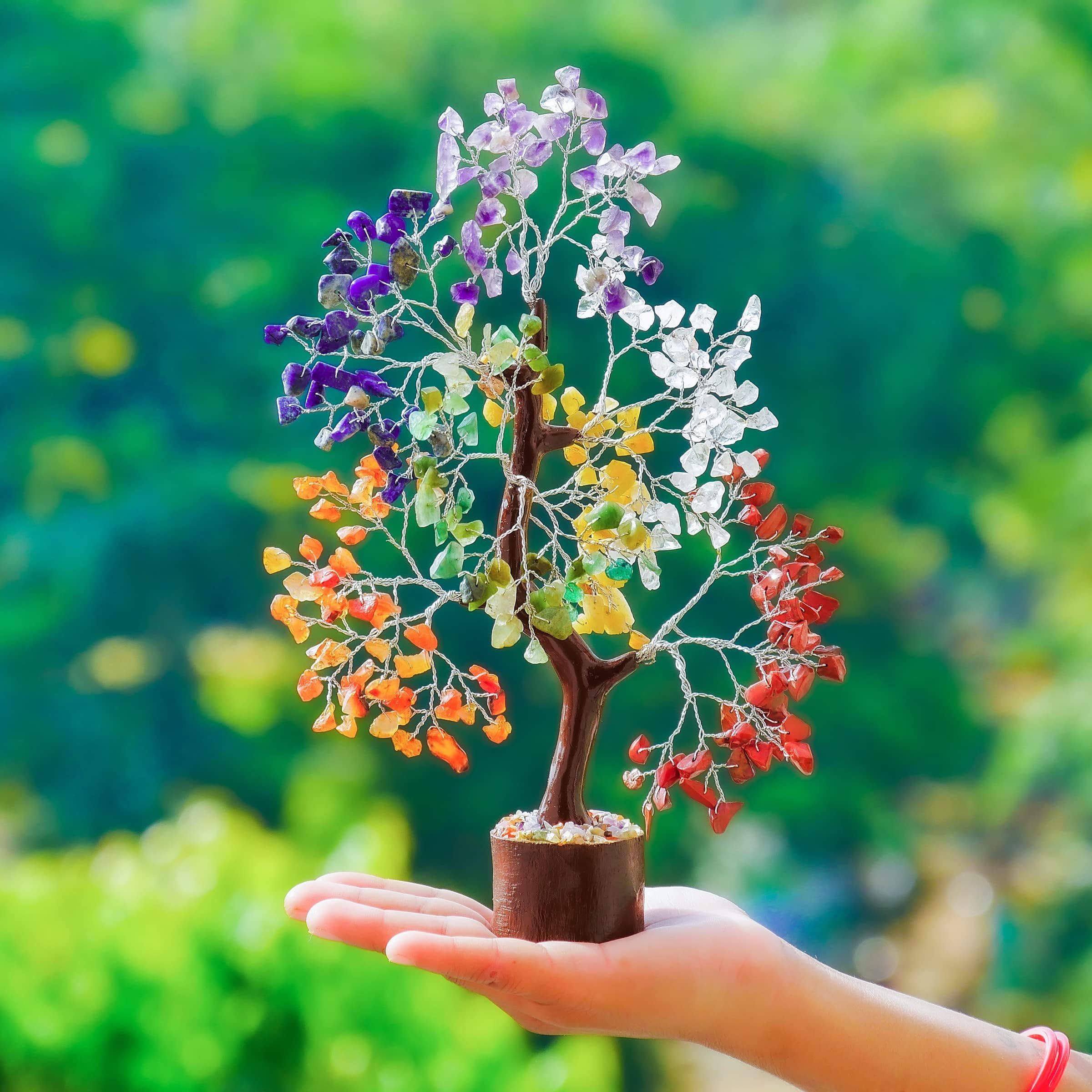 YATSKIA Chakra Tree of Life - Crystals and Healing Stones - Meditation Accessories - Gifts for Spiritual People - 7 Chakra Bonsa