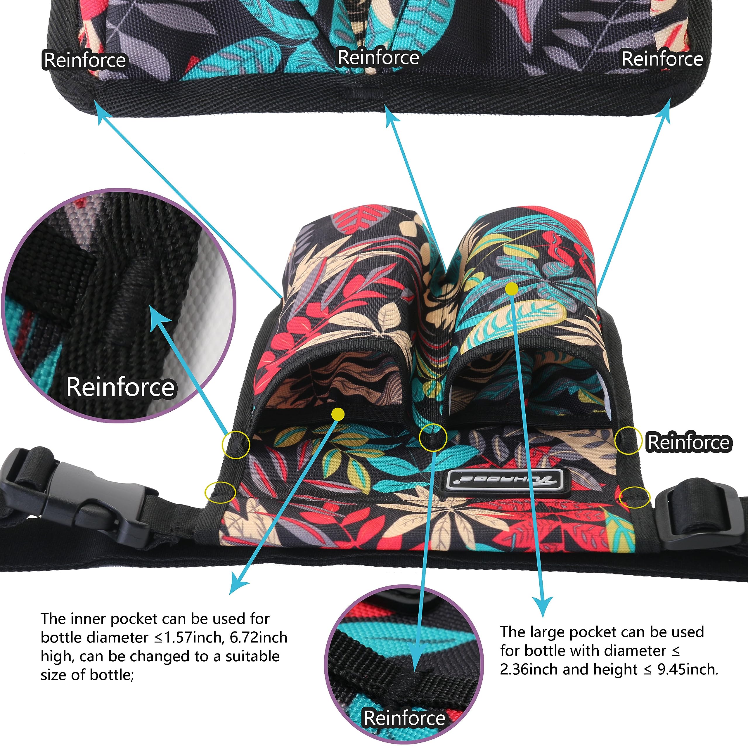 Massage Oil and Lotion Bottle Bag Holster for Massage Therapists (TH2kd- DaShuYe)