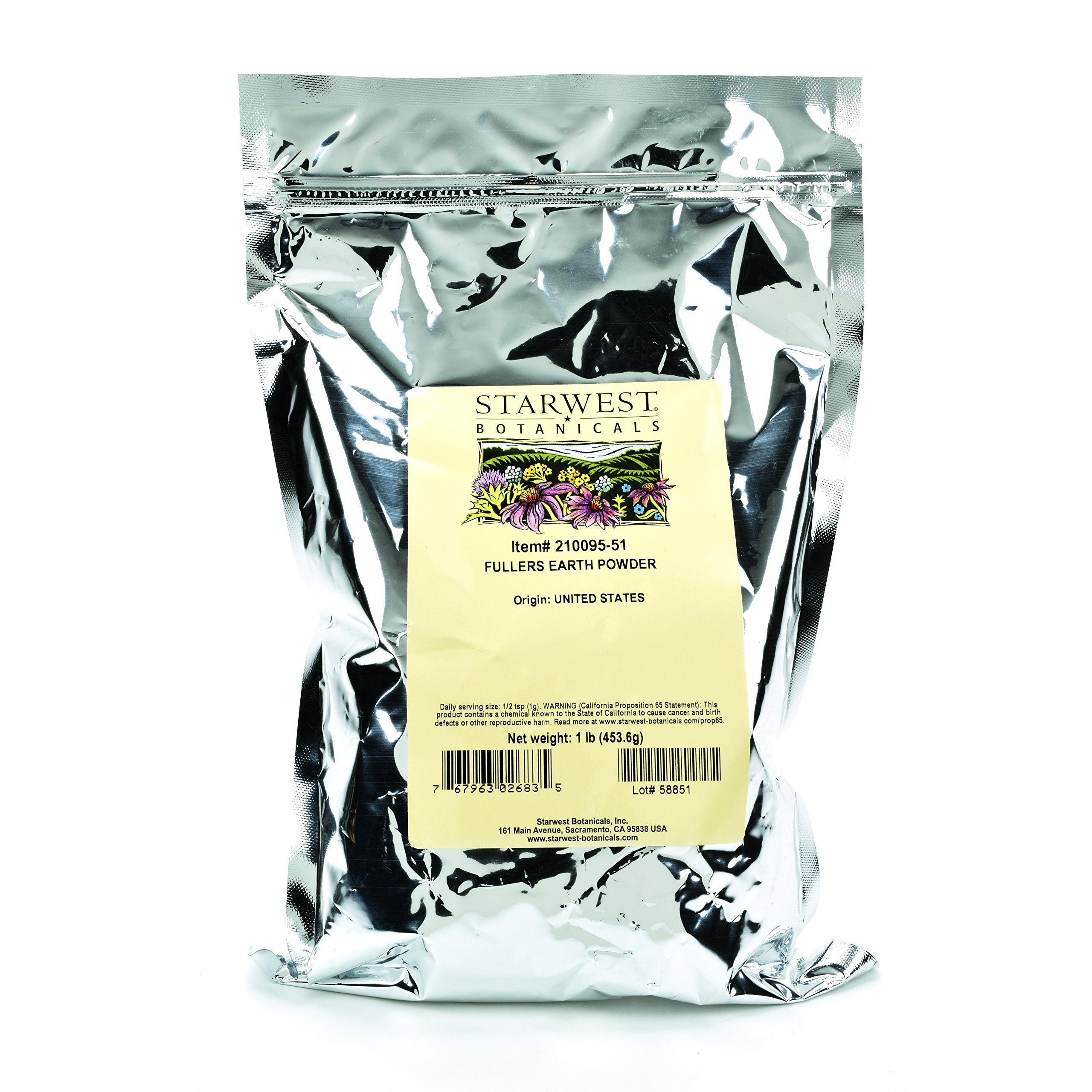 Starwest Botanicals Fullers Earth Powder, 1 Pound