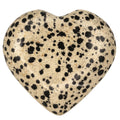 Amazing Gemstone Dalmatian Jasper Crystal Heart Palm Stone - Pocket Massage Worry Stone for Natural Body Chakra Balancing, Reiki