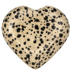 Amazing Gemstone Dalmatian Jasper Crystal Heart Palm Stone - Pocket Massage Worry Stone for Natural Body Chakra Balancing, Reiki