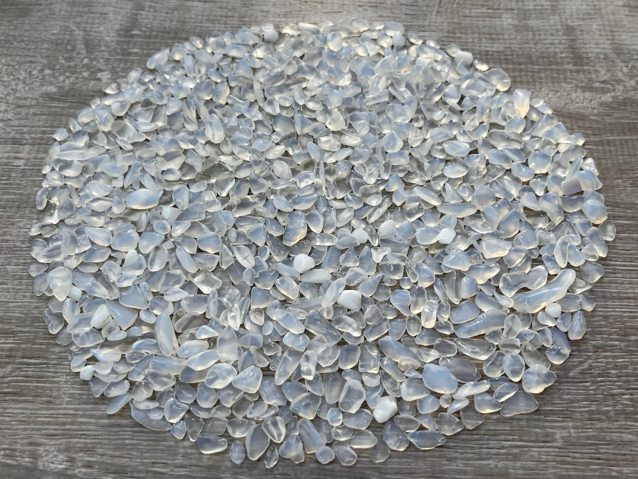 2 oz Lot Semi Tumbled Opalite Chips, Crushed Mini Opalite Crystals, Undrilled Crystal Chips (Opalite)