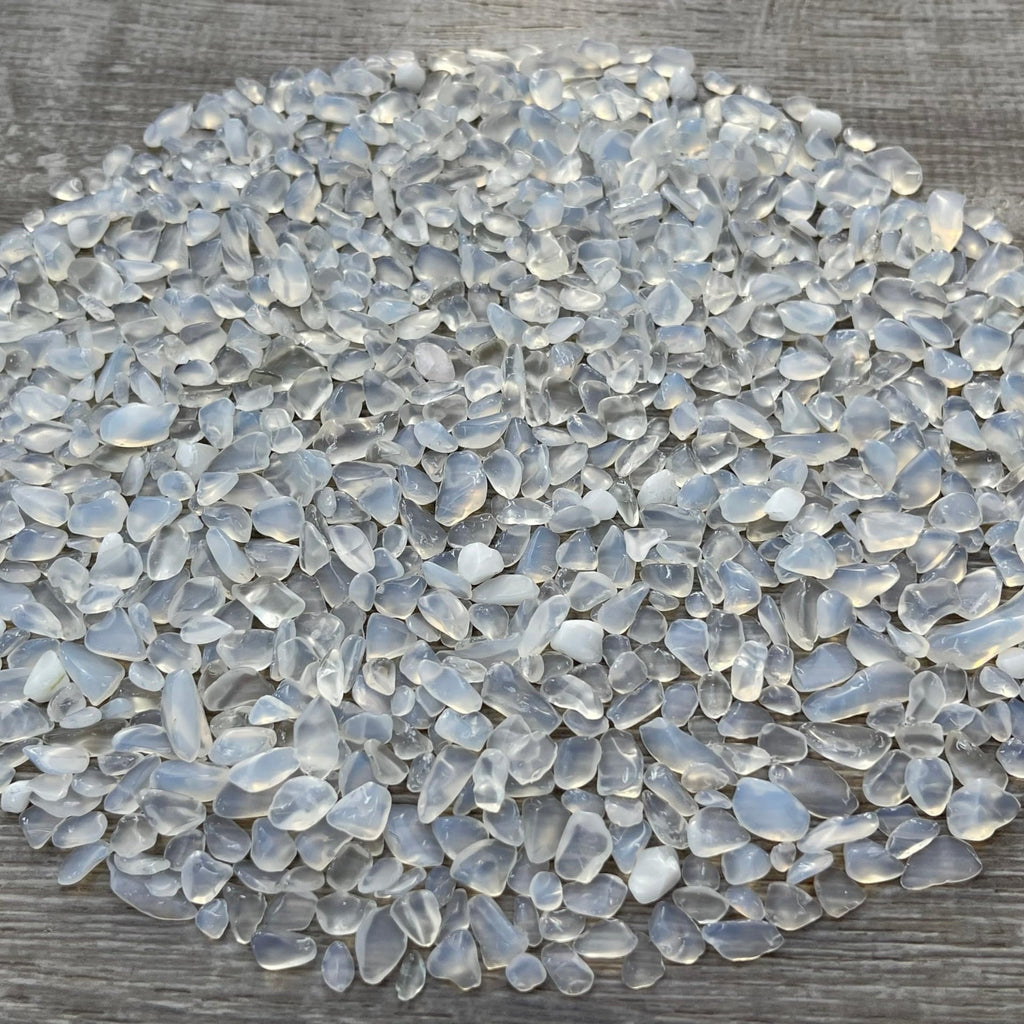 2 oz Lot Semi Tumbled Opalite Chips, Crushed Mini Opalite Crystals, Undrilled Crystal Chips (Opalite)