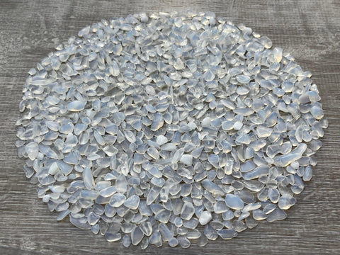 2 oz Lot Semi Tumbled Opalite Chips, Crushed Mini Opalite Crystals, Undrilled Crystal Chips (Opalite)