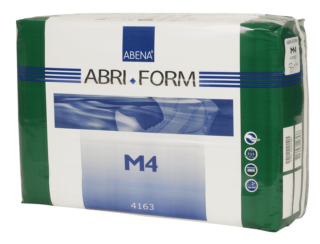 Abena Abri-Form Comfort Plastic-Backed Briefs, Level 4, (Medium To Large Sizes) Medium, 14 Count
