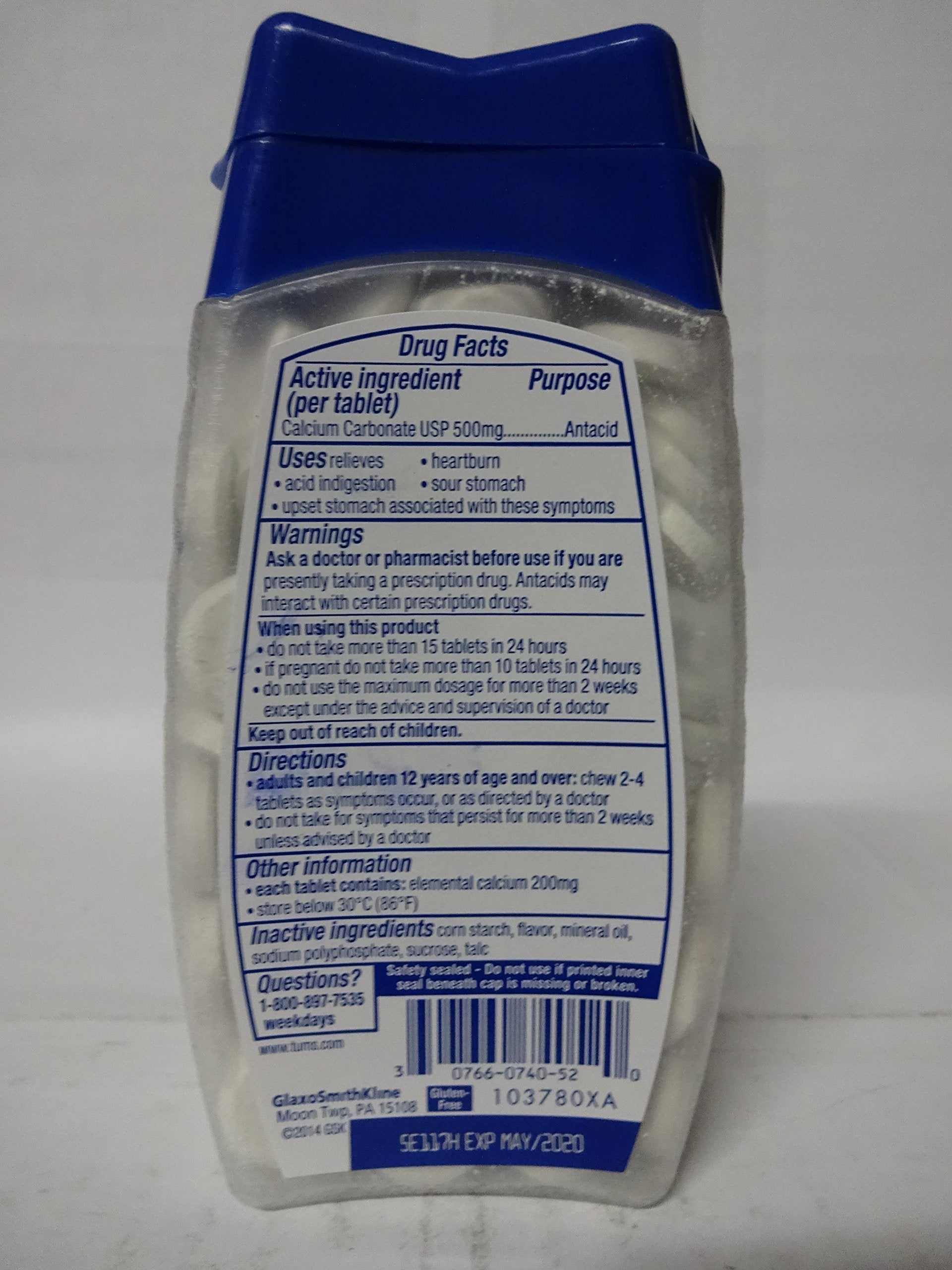Tums Pmint 150 S Size 150s Tums Regular Strength Peppermint Calcium & Antacid