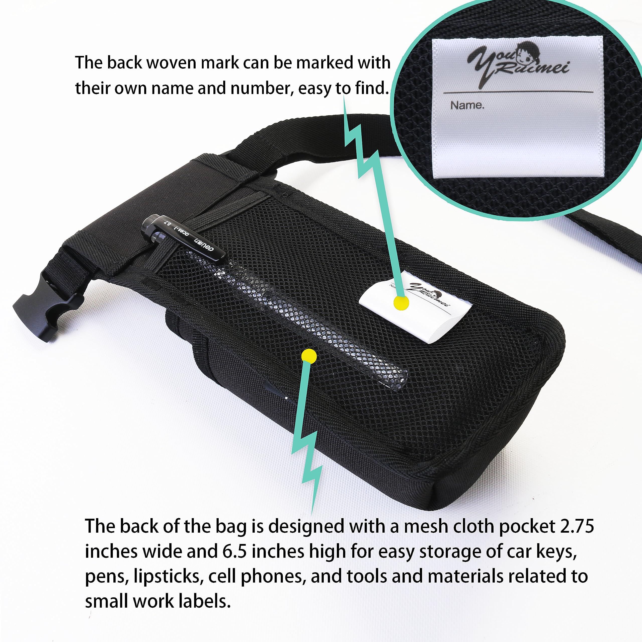 YOURUIMEI Professional Massage Therapist Holster with Adjustable Belt, Massage Bottle Bag, Massage Lotion Holster,Black(XJ-1KD)