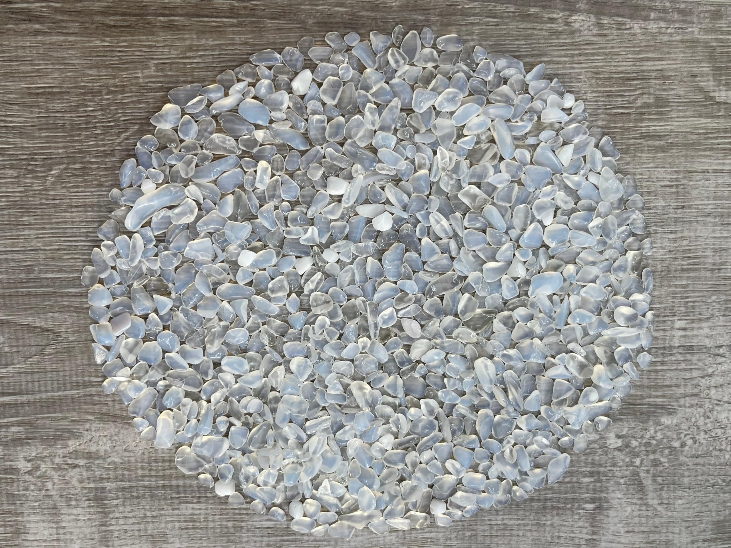 2 oz Lot Semi Tumbled Opalite Chips, Crushed Mini Opalite Crystals, Undrilled Crystal Chips (Opalite)