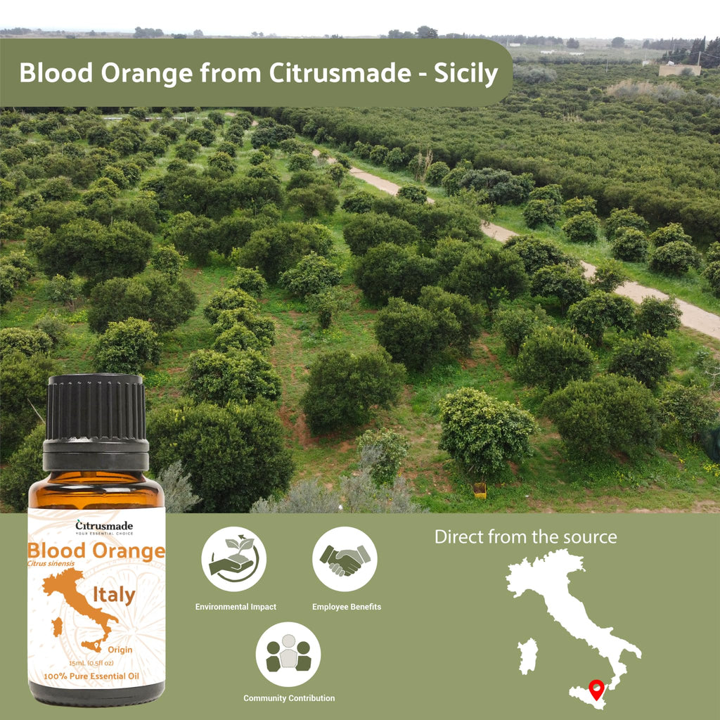Nature Packaged Blood Orange Essential Oil - Direct from Citrusmade in Sicily - Pure Essential Oil for Diffusers and Aromatherap