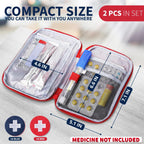 BURIUS 2 Pcs Travel First Aid Bag Empty Portable Storage - Small Medical Bag Empty with Multiple Compartments, 7.1 x 5.1 Small F