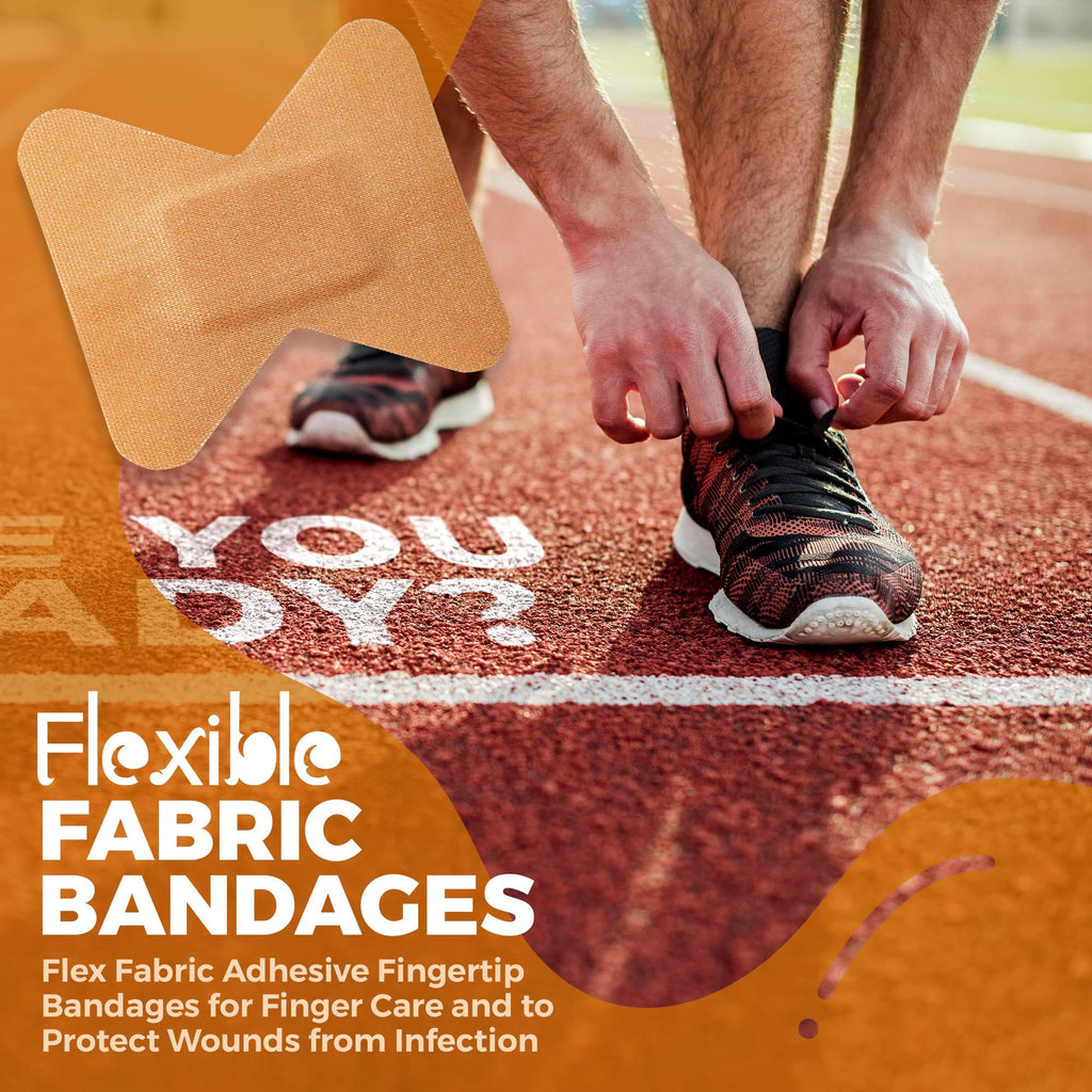 Flexible Fabric Bandages - Flex Fabric Adhesive Bandages Finger-Tip Bandages for Finger Care and to Protect Wounds from Infectio