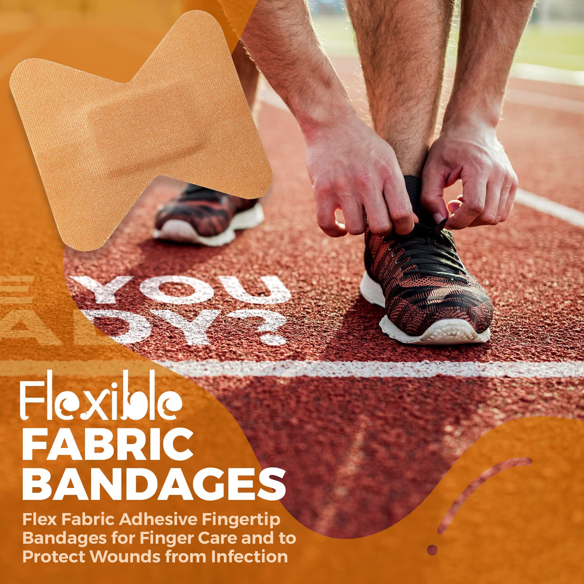 Flexible Fabric Bandages - Flex Fabric Adhesive Bandages Finger-Tip Bandages for Finger Care and to Protect Wounds from Infectio
