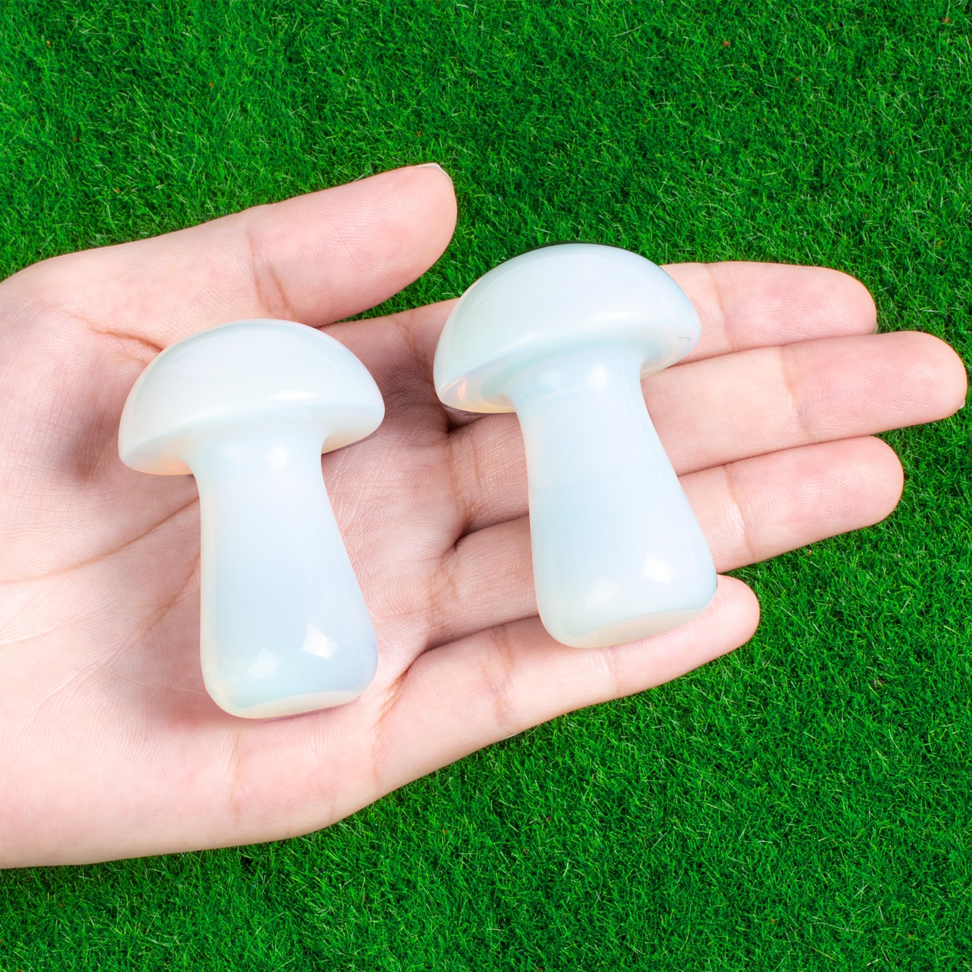 ZHIYUXI Opal Crystal Mushroom Ornament Opal Stone Gemstones Mini Mushroom Figurine Healing Crystal Stones Mushroom Decor Sculptu