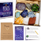 DANCING BEAR Pisces Zodiac Healing Crystals Gift Set, (14 Pc) Made in The USA